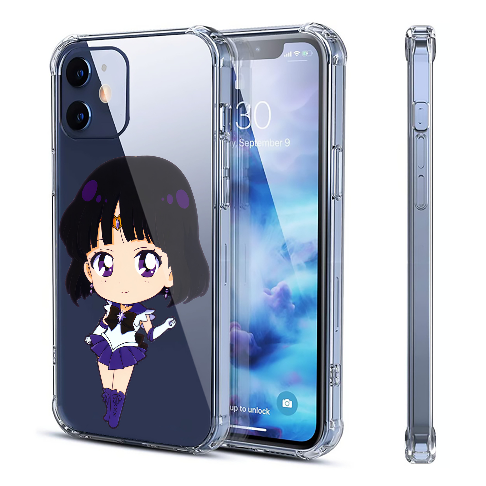 （画像用） 美少女戦士セーラームーン 土萠ほたる Sailor Moon Tomoe Hotaru （セーラーサターン；Sailor Saturn） 【iPhone 12シリーズ対応】透明スマホケース（クリアソフトケース）
